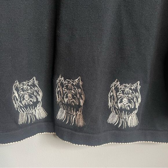 Terazzo Tails button down cardigan embroidered terrier dog show artsy office 2X - Picture 6 of 6